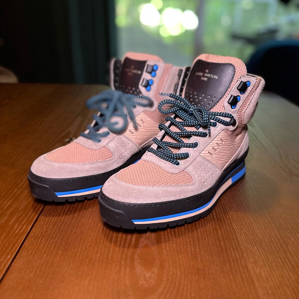 Louis Vuitton Cream and Blue Men's Boots